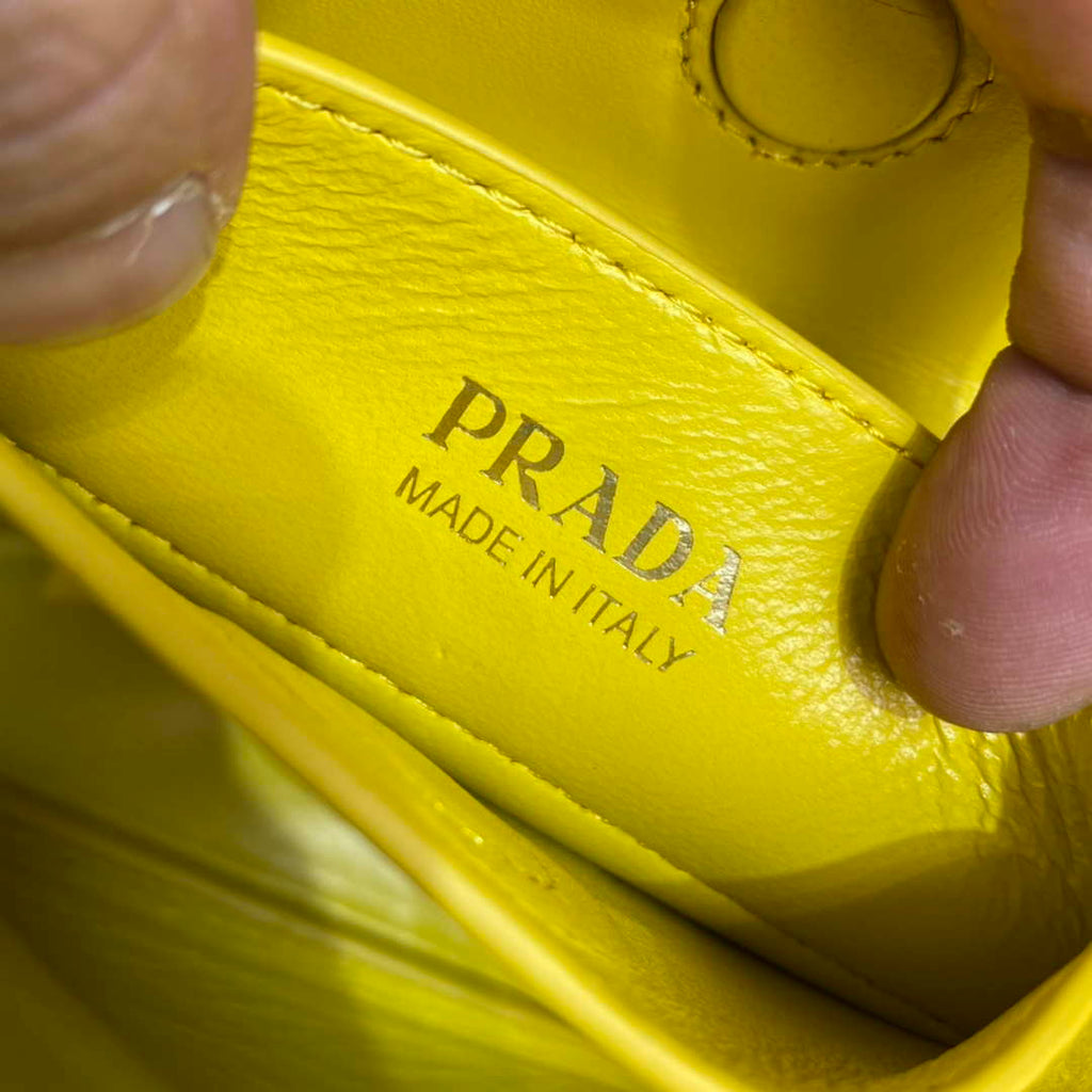 Prada 1BG443 Prada Double Saffiano leather mini bag Yellow