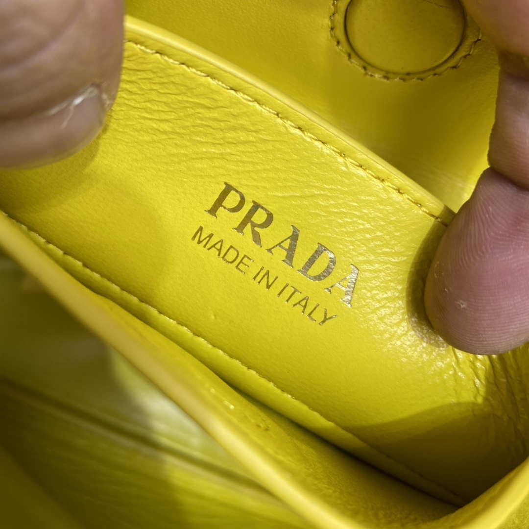 Prada 1BG443 Prada Double Saffiano leather mini bag Yellow