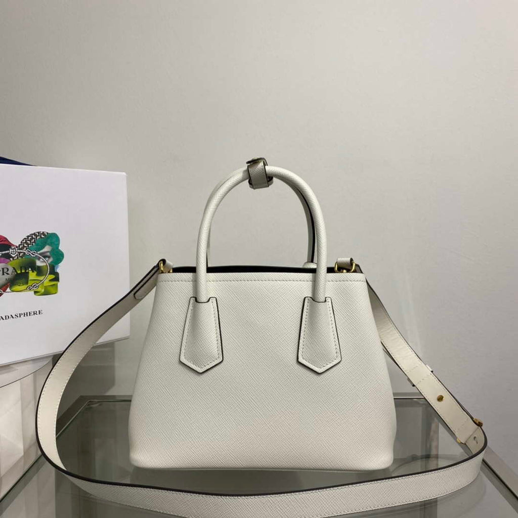 Prada 1BG443 Prada Double Saffiano leather mini bag White