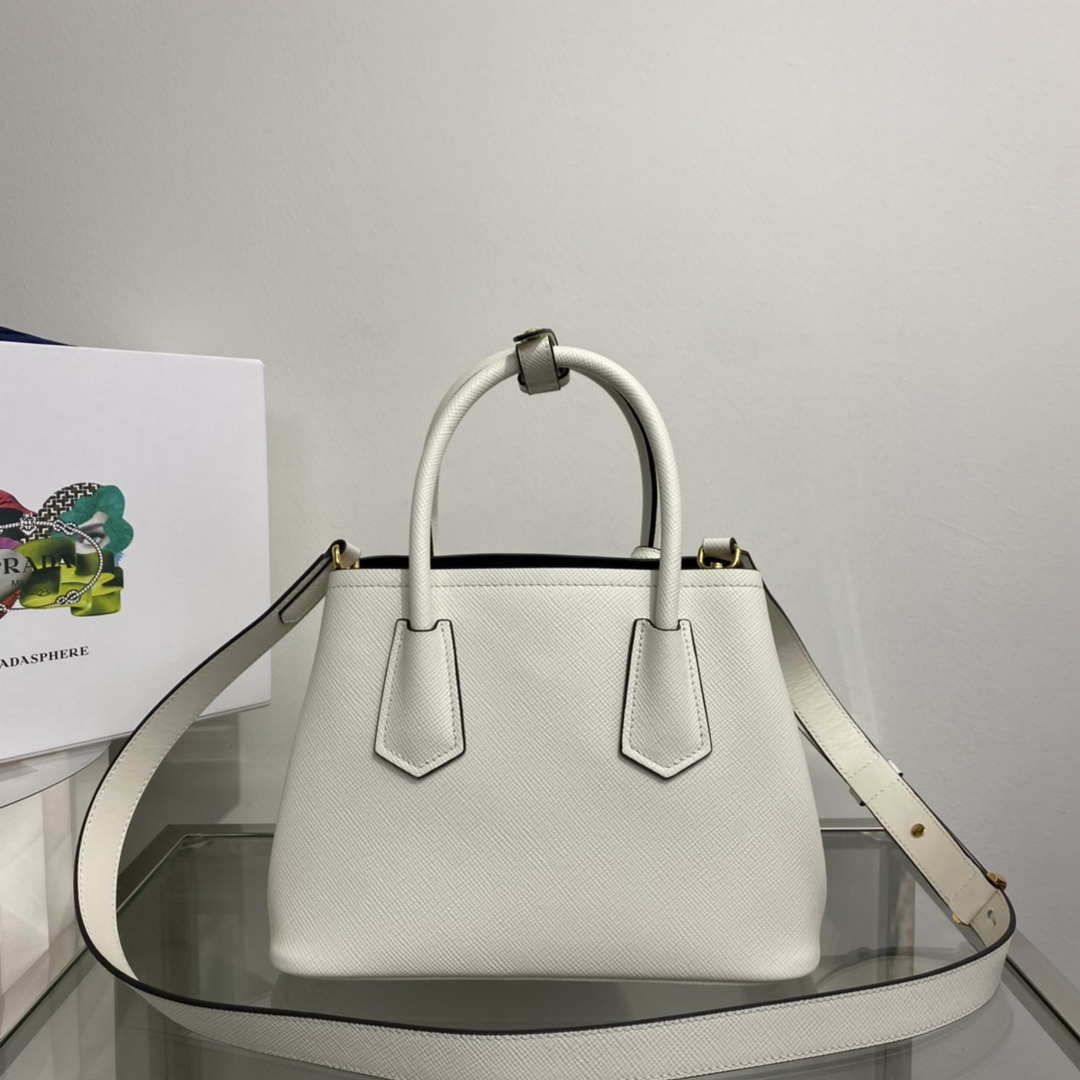 Prada 1BG443 Prada Double Saffiano leather mini bag White