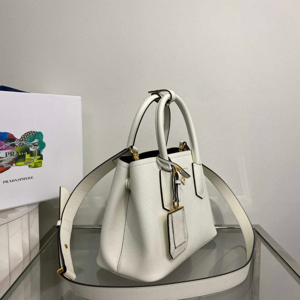 Prada 1BG443 Prada Double Saffiano leather mini bag White