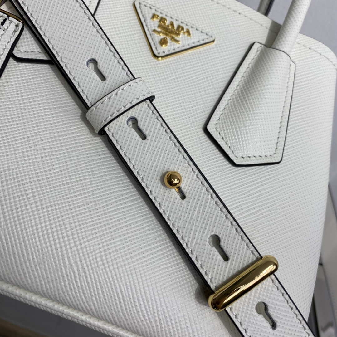 Prada 1BG443 Prada Double Saffiano leather mini bag White - Default Title - View 6