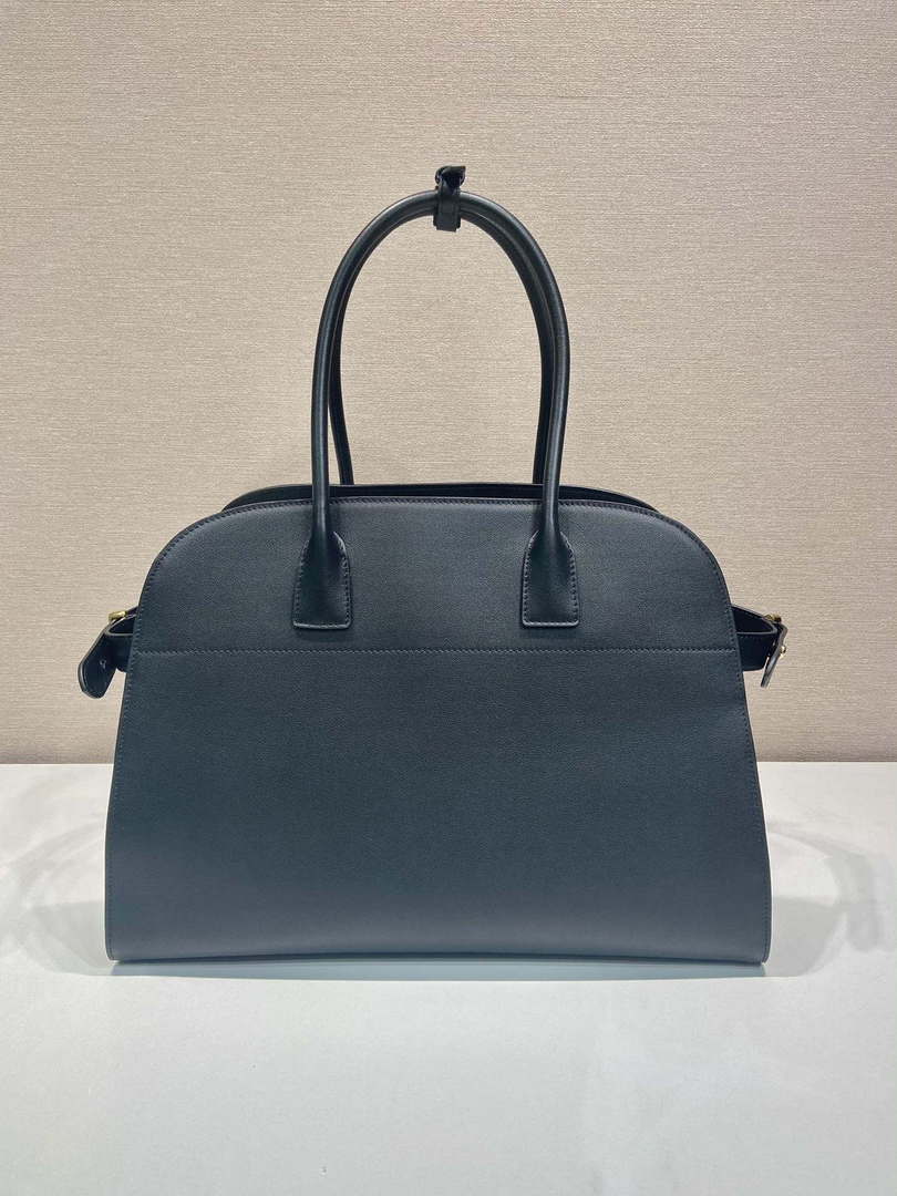 Prada 1BG508 Large leather tote bag with buckles Black - Default Title - View 4