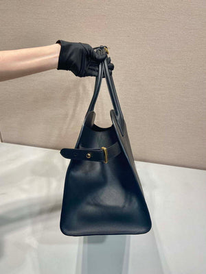Prada 1BG508 Large leather tote bag with buckles Black - Default Title - View 5