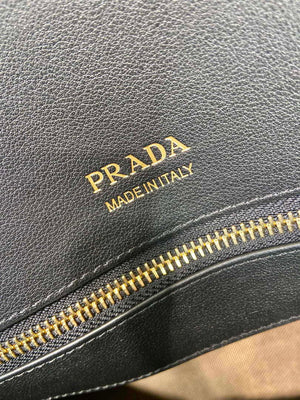 Prada 1BG508 Large leather tote bag with buckles Black - Default Title - View 9