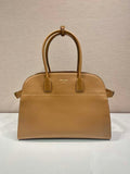 Prada 1BG508 Large leather tote bag with buckles Brown
