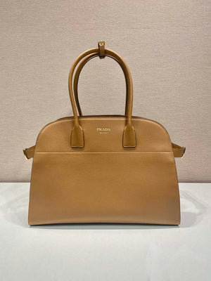 Prada 1BG508 Large leather tote bag with buckles Brown - Default Title - View 1