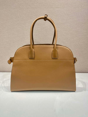 Prada 1BG508 Large leather tote bag with buckles Brown - Default Title - View 4