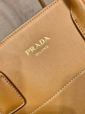Prada 1BG508 Large leather tote bag with buckles Brown - Default Title - View 7