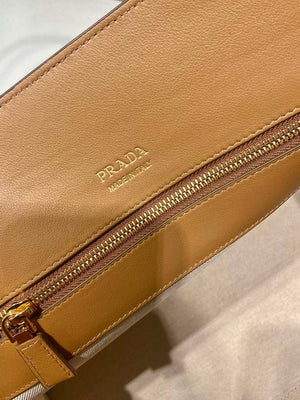 Prada 1BG508 Large leather tote bag with buckles Brown - Default Title - View 9
