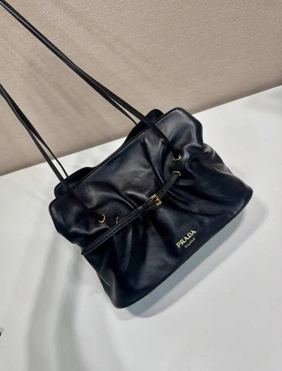 Prada 1BG586 Black Small Prada Dada nappa leather bag