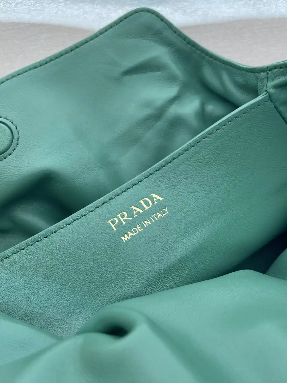 Prada 1BG586 Green Small Prada Dada nappa leather bag