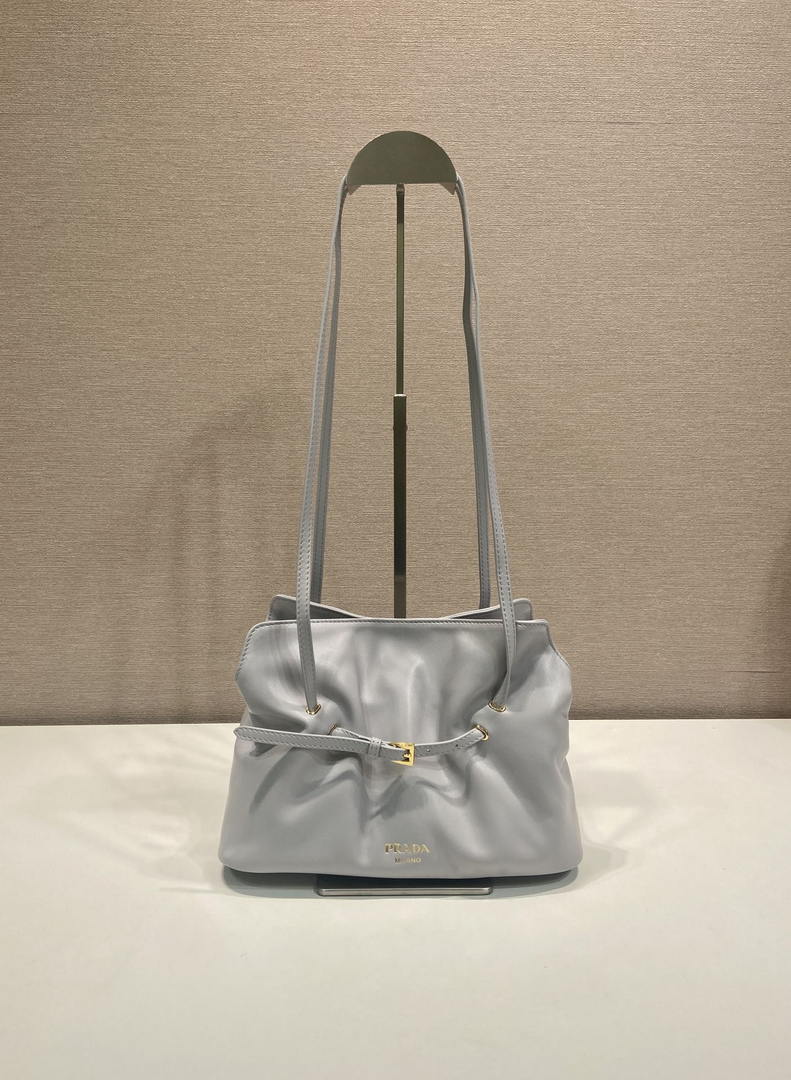 Prada 1BG586 Light Gray Blue Small Prada Dada nappa leather bag