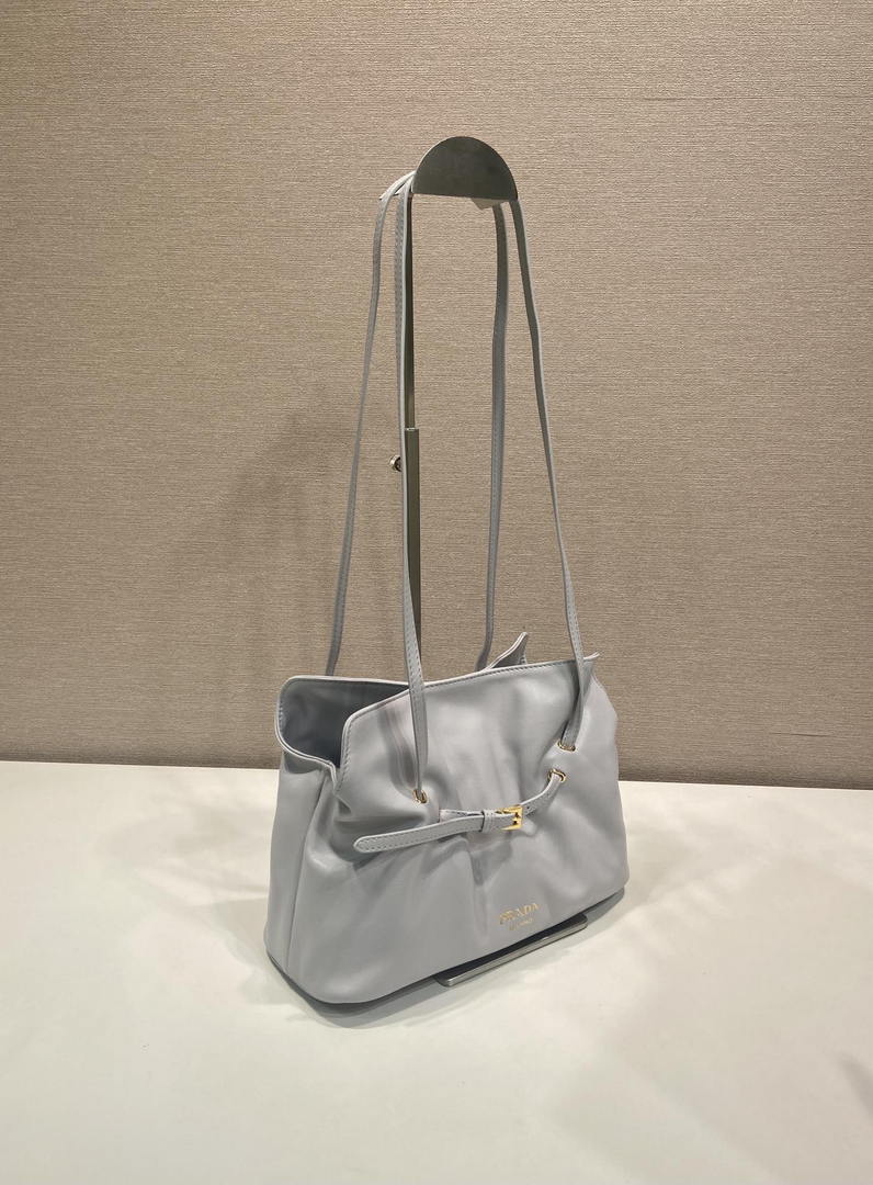 Prada 1BG586 Light Gray Blue Small Prada Dada nappa leather bag
