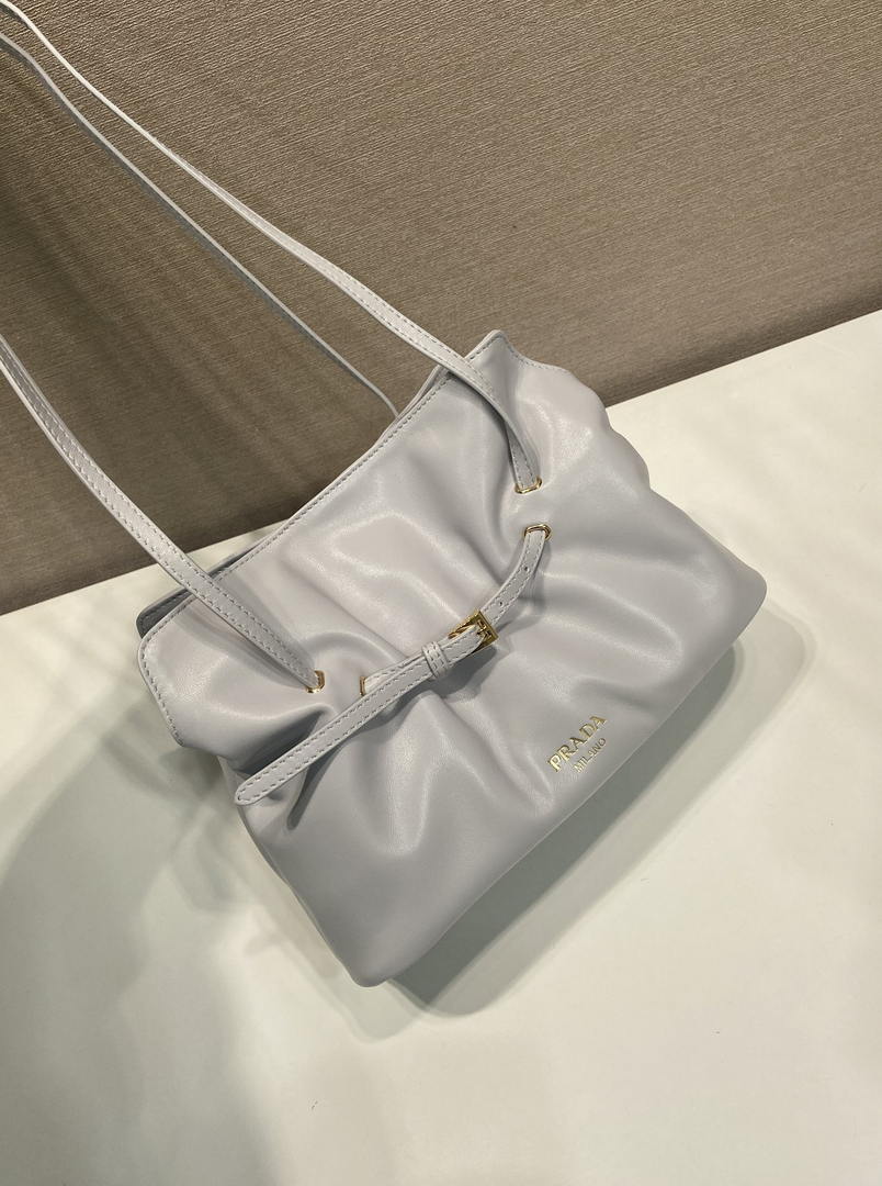 Prada 1BG586 Light Gray Blue Small Prada Dada nappa leather bag