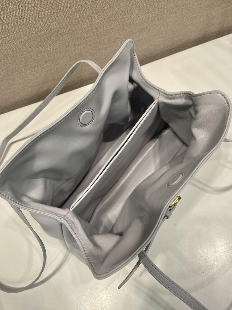 Prada 1BG586 Light Gray Blue Small Prada Dada nappa leather bag