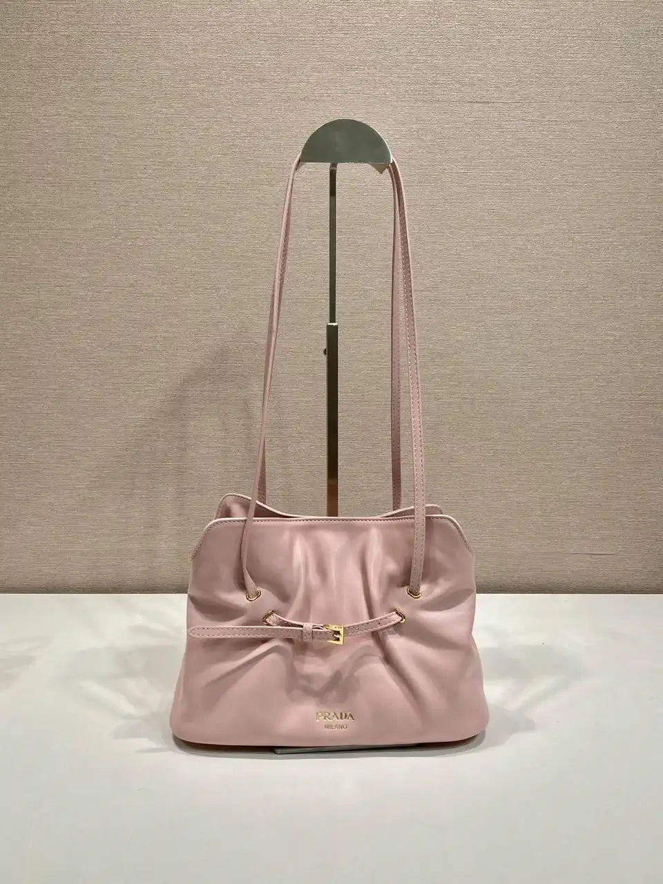 Prada 1BG586 Powder Pink Small Prada Dada nappa leather bag