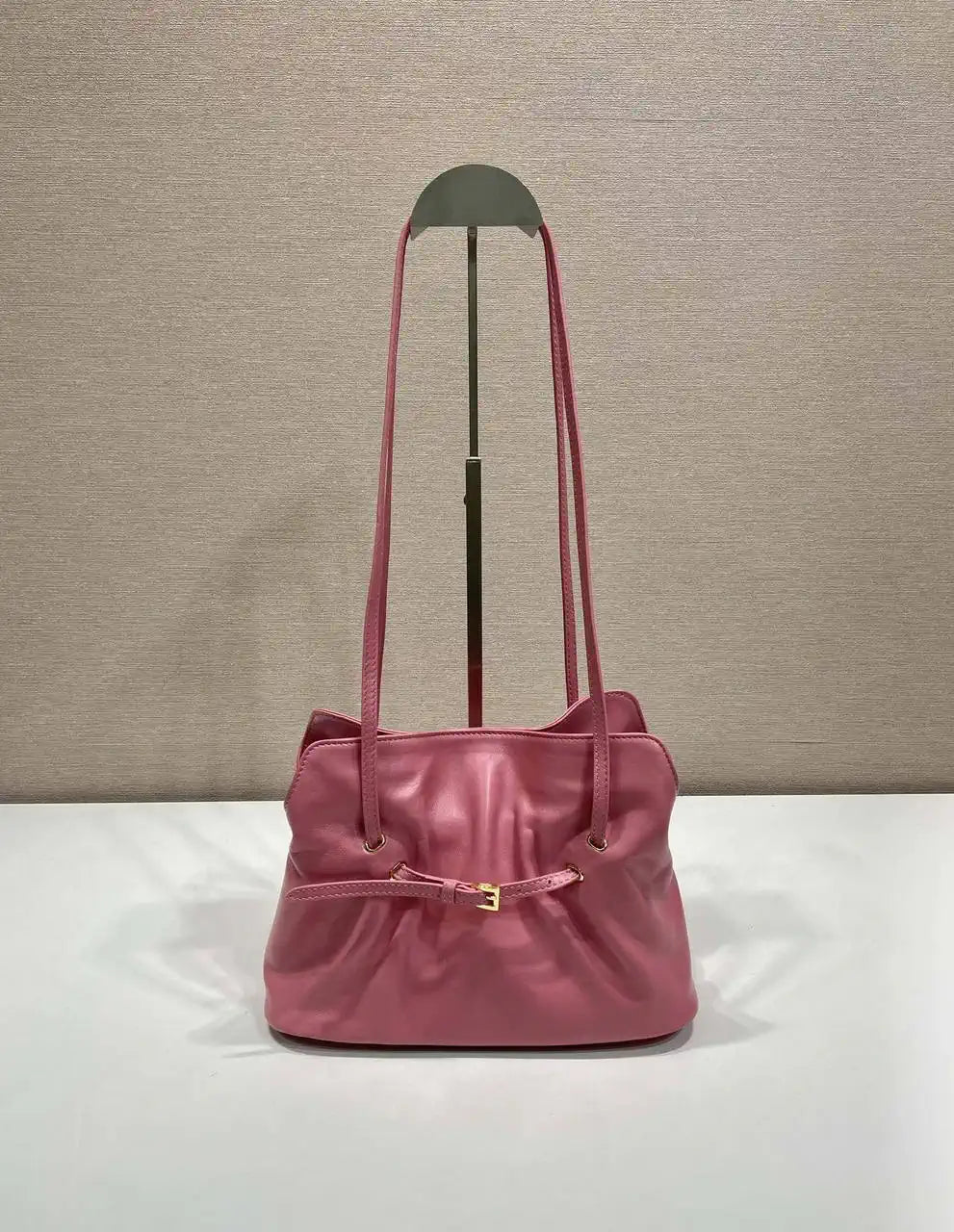 Prada 1BG586 Rose Red Small Prada Dada nappa leather bag