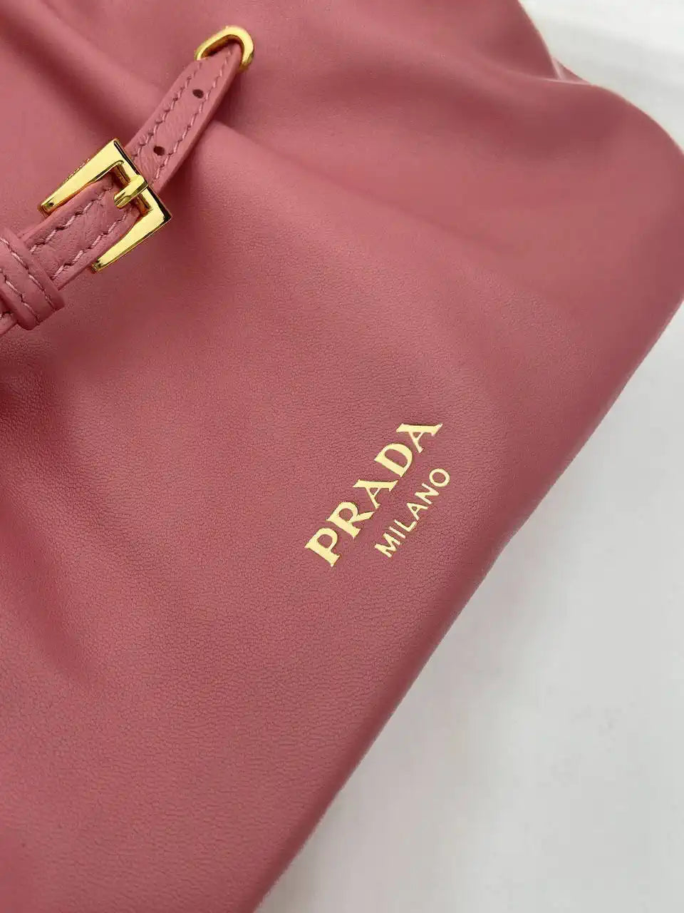 Prada 1BG586 Rose Red Small Prada Dada nappa leather bag