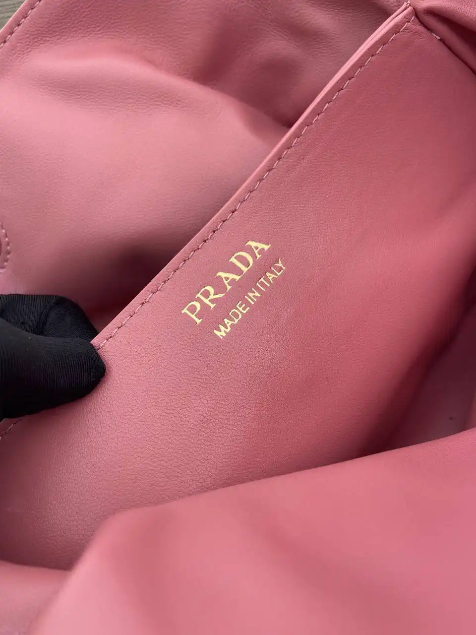 Prada 1BG586 Rose Red Small Prada Dada nappa leather bag