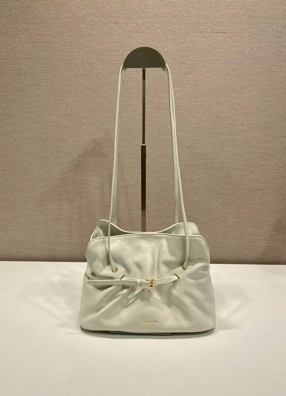 Prada 1BG586 White Small Prada Dada nappa leather bag