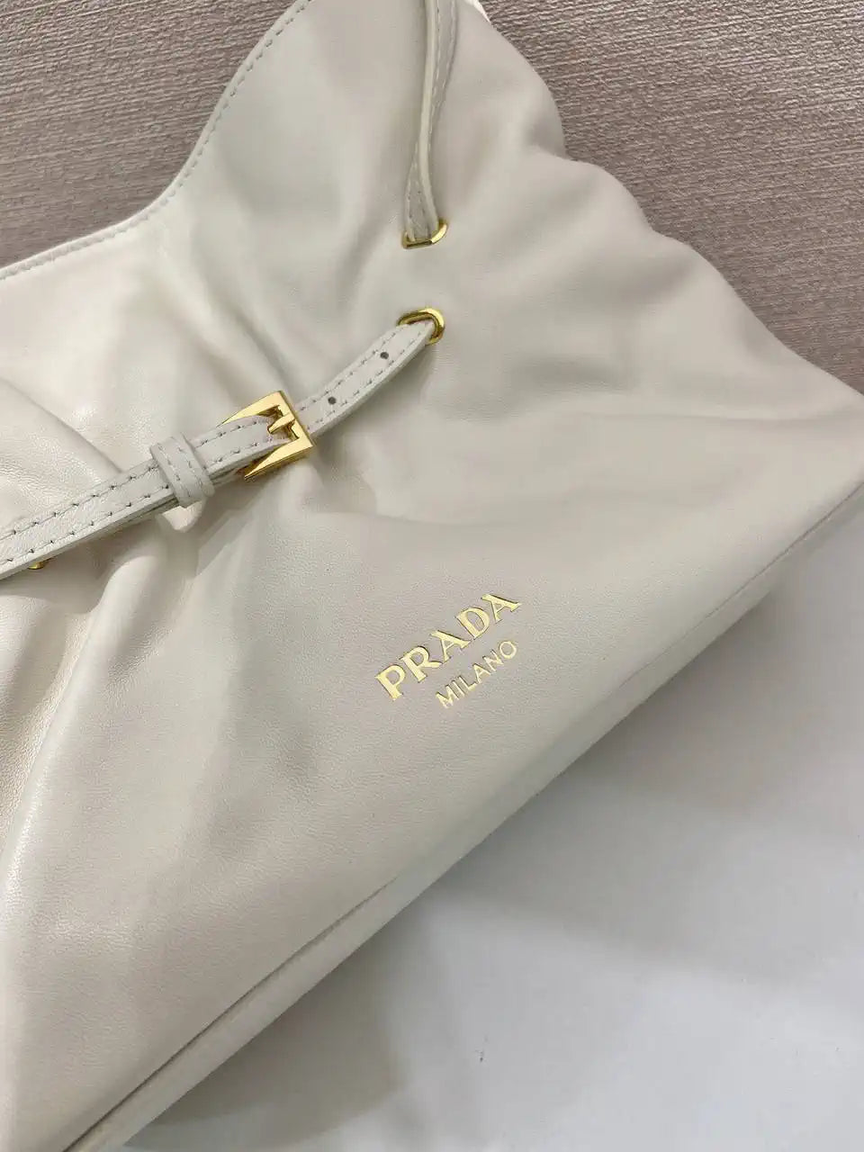 Prada 1BG586 White Small Prada Dada nappa leather bag