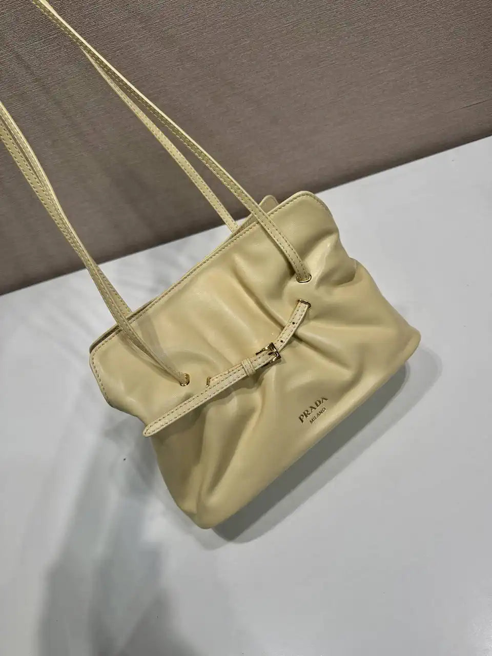 Prada 1BG586 Yellow Small Prada Dada nappa leather bag
