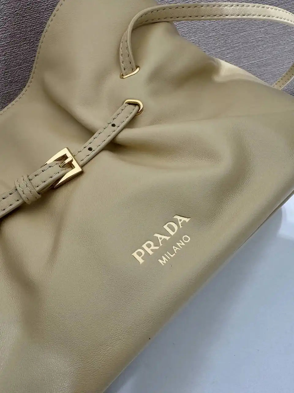 Prada 1BG586 Yellow Small Prada Dada nappa leather bag
