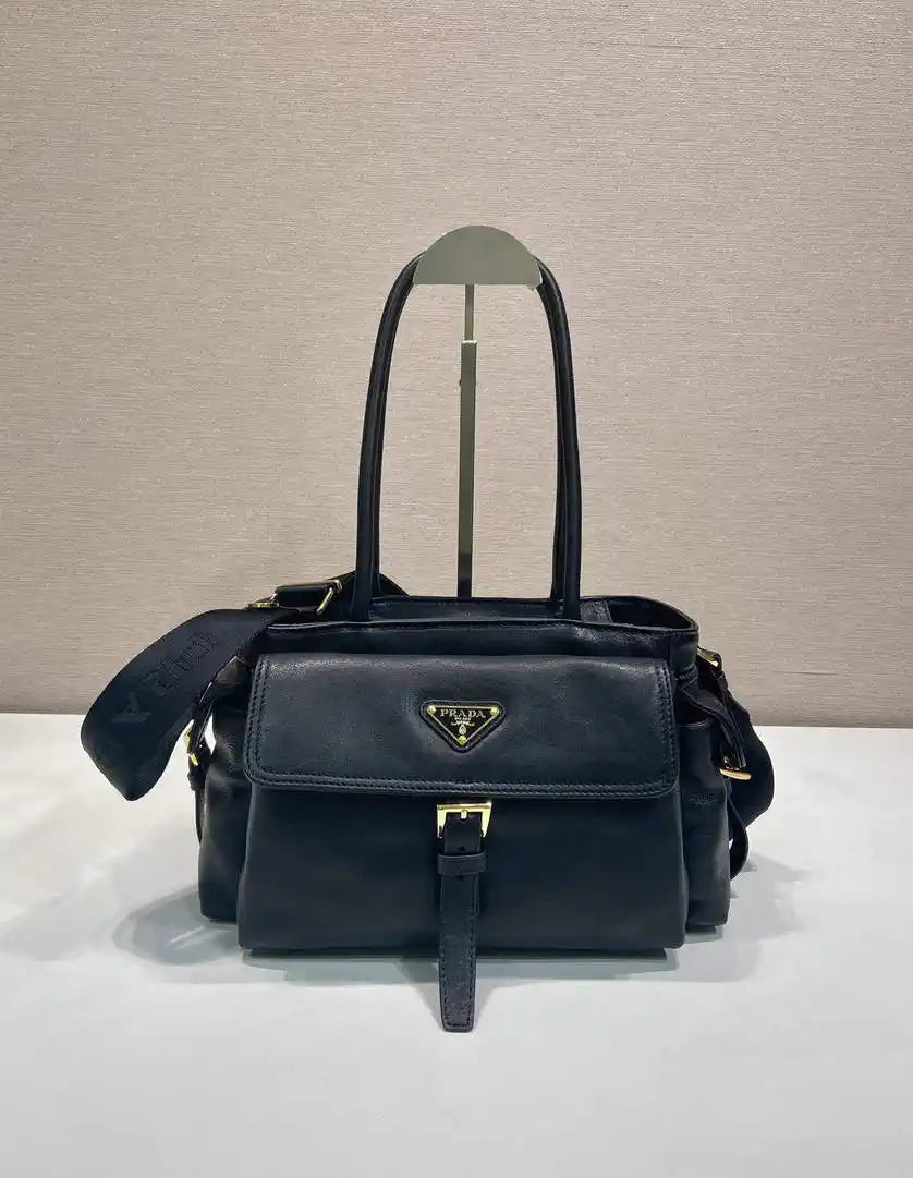 Prada Explore medium nappa leather tote bag 1BG596 Black