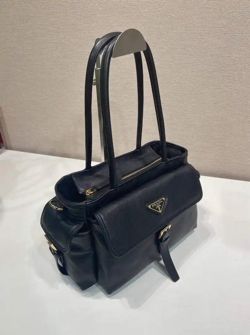 Prada Explore medium nappa leather tote bag 1BG596 Black