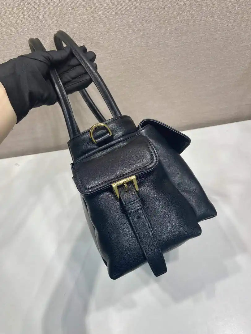 Prada Explore medium nappa leather tote bag 1BG596 Black