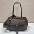 Prada Explore medium nappa leather tote bag 1BG596 Dark Brown