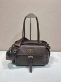 Prada Explore medium nappa leather tote bag 1BG596 Dark Brown