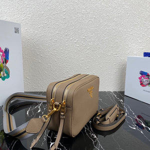 Prada 1BH082 Leather bag with shoulder strap Apricot Gold - Default Title - View 3