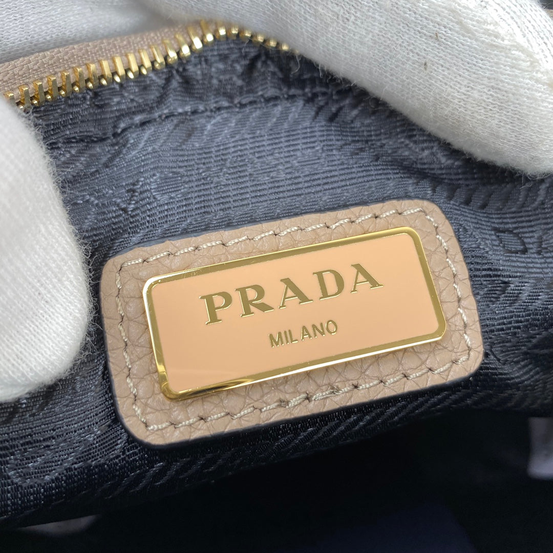 Prada 1BH082 Leather bag with shoulder strap Apricot Gold - Default Title - View 9