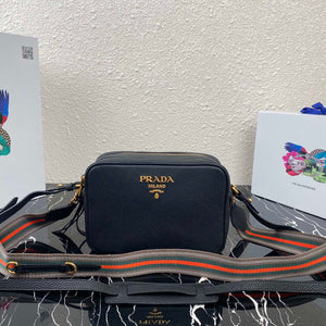 Prada 1BH082 Leather bag with shoulder strap Black Gold - Default Title - View 7