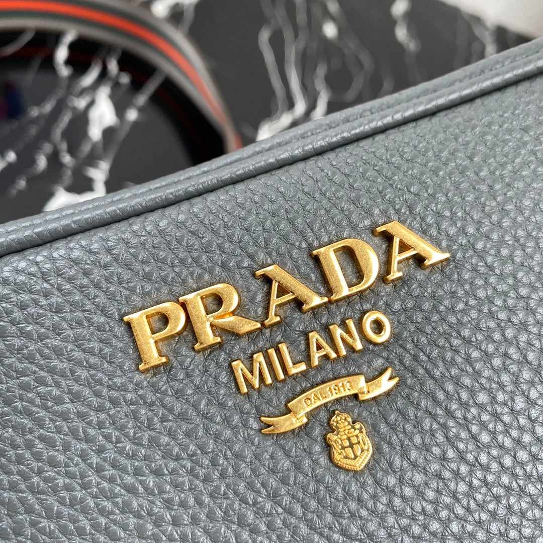 Prada 1BH082 Leather bag with shoulder strap Gray Gold - Default Title - View 4