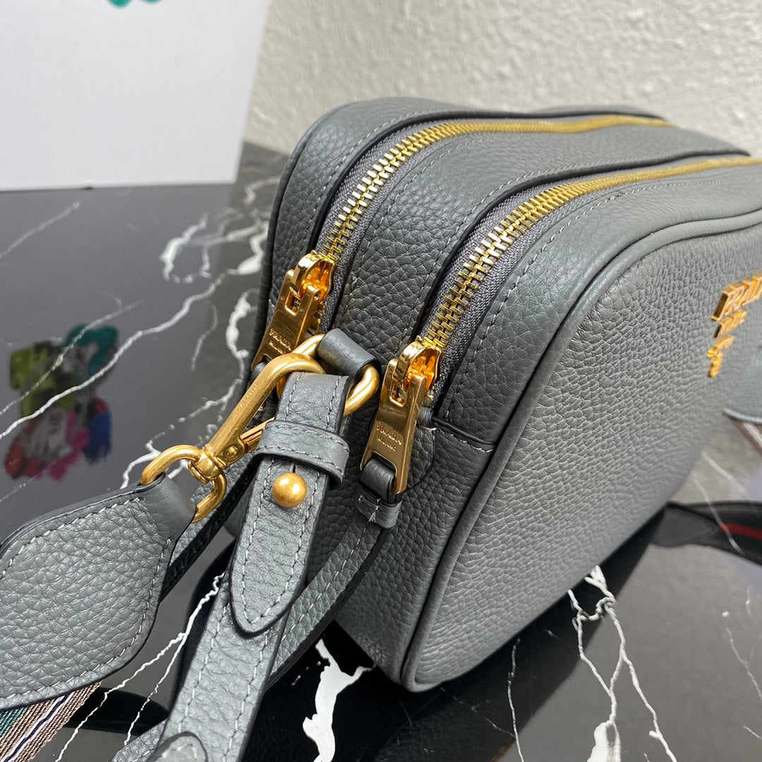 Prada 1BH082 Leather bag with shoulder strap Gray Gold - Default Title - View 6