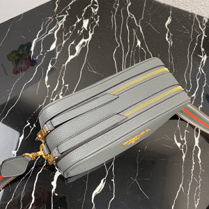 Prada 1BH082 Leather bag with shoulder strap Gray Gold - Default Title - View 7