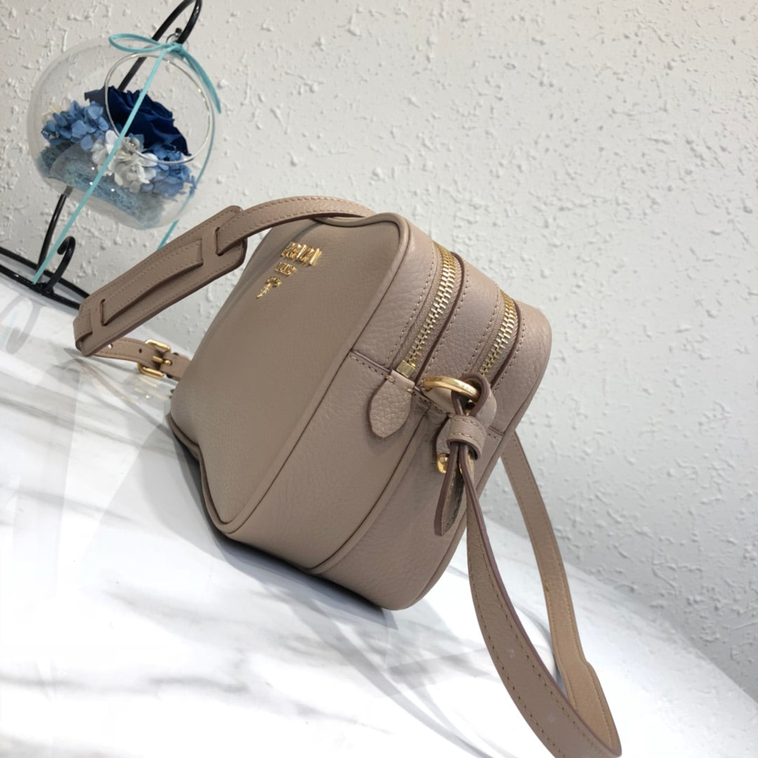 Prada 1BH082 Leather bag with shoulder strap Light Pink Gold - Default Title - View 2