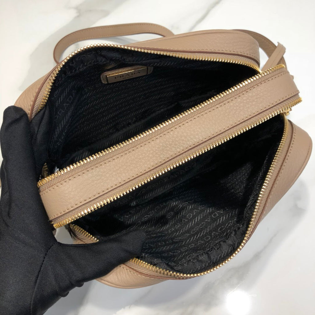 Prada 1BH082 Leather bag with shoulder strap Light Pink Gold