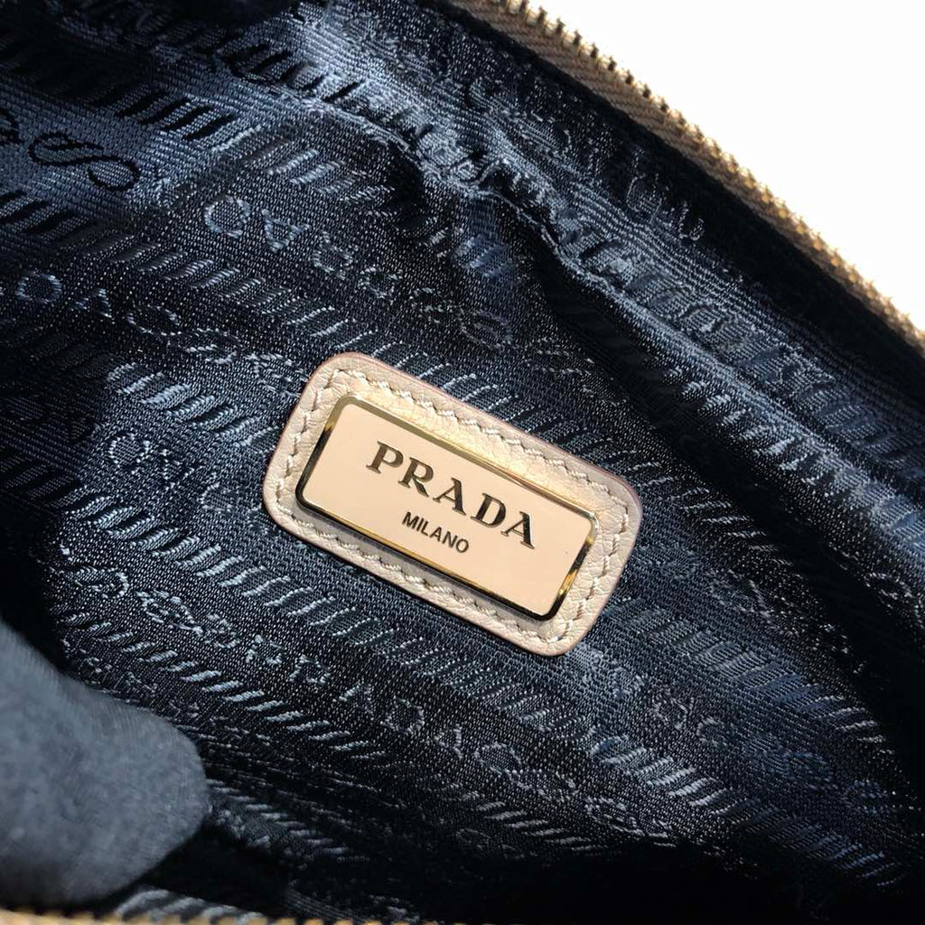 Prada 1BH082 Leather bag with shoulder strap Light Pink Gold