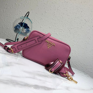 Prada 1BH082 Leather bag with shoulder strap Rose Red Gold - Default Title - View 1