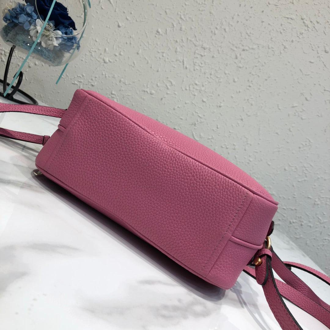 Prada 1BH082 Leather bag with shoulder strap Rose Red Gold
