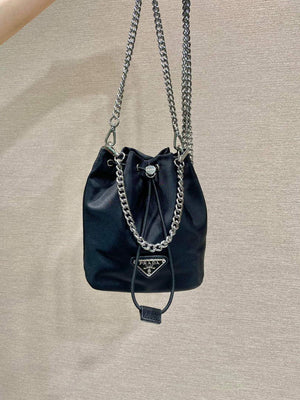 Prada 1BH112 imported nylon mini bucket bag Black - Default Title - View 1