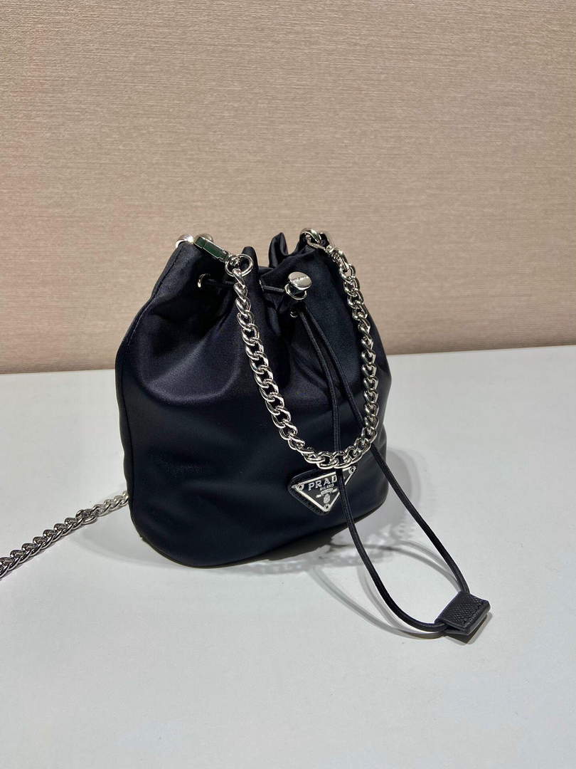 Prada 1BH112 imported nylon mini bucket bag Black - Default Title - View 3