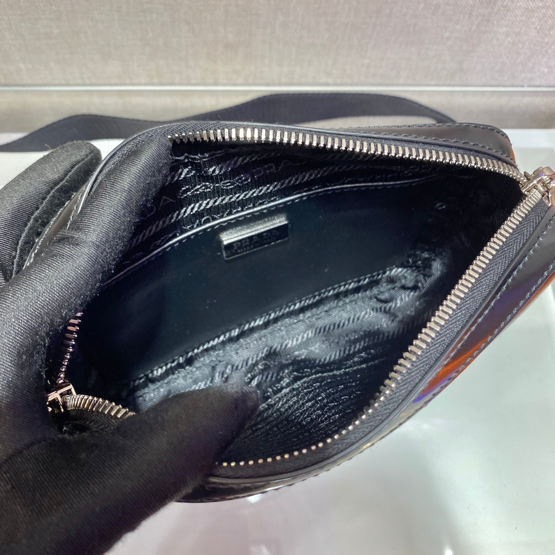 Prada 1BH180 Prada Brique brushed leather bag Black - Default Title - View 8