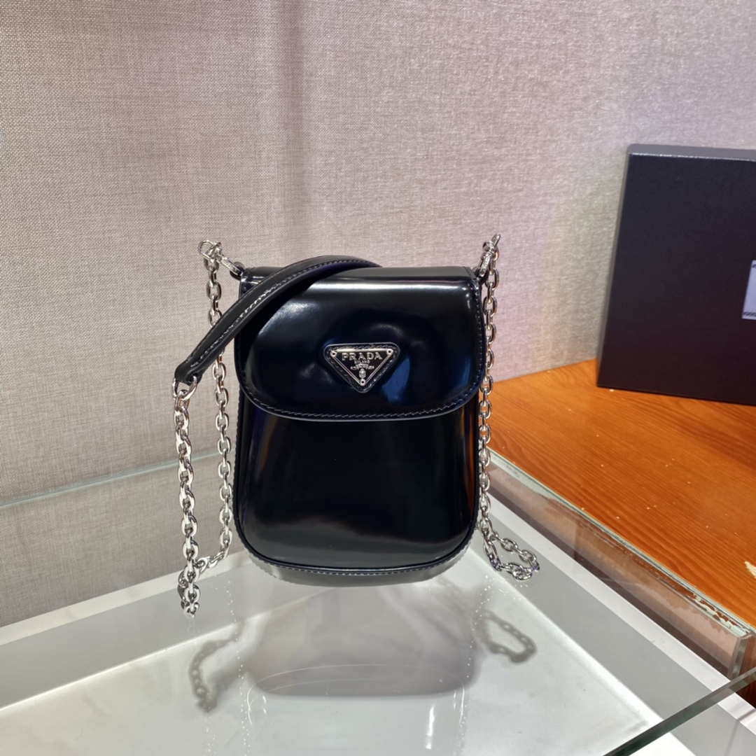 Prada 1BH185 Mini Cleo BRUSHED Leather Black - Default Title - View 3