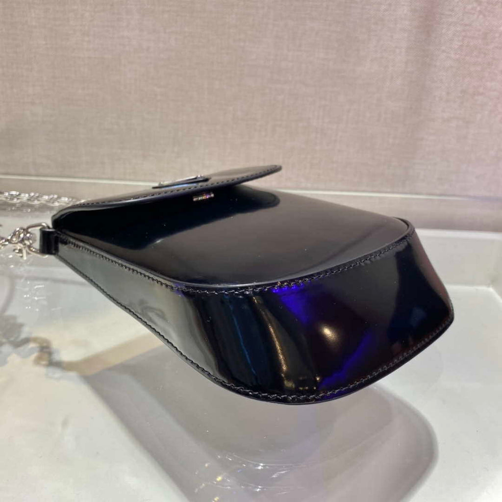 Prada 1BH185 Mini Cleo BRUSHED Leather Black