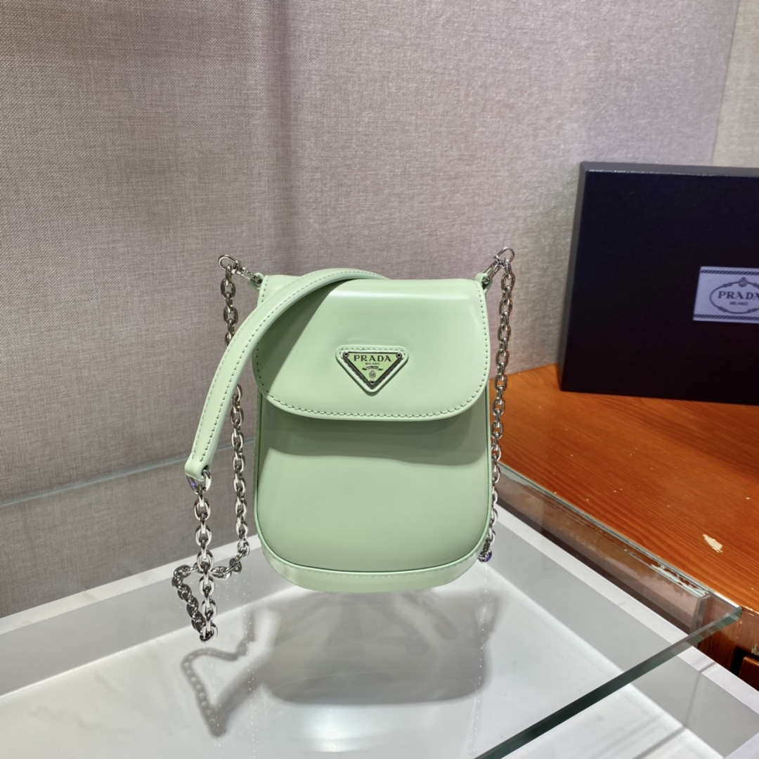 Prada 1BH185 Mini Cleo BRUSHED Leather Green - Default Title - View 2